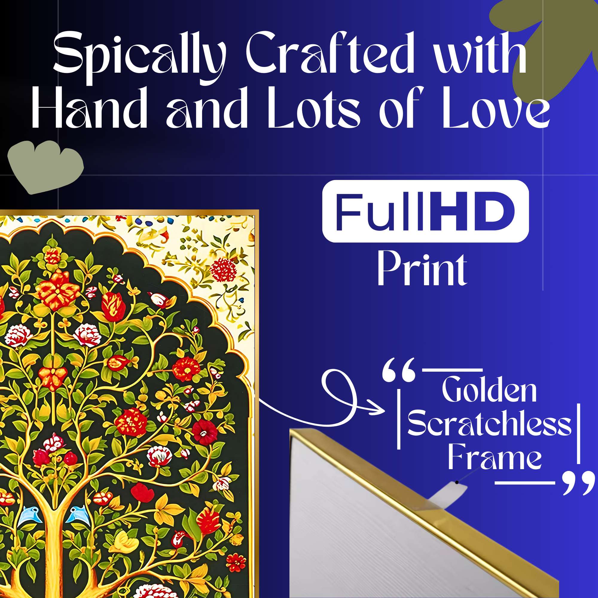 Set of Six Wall Paintings for Wall Dacoration Golden Framed Wall Paintings for Living Room & Bedroom Wall Art for Home Decoration & Office Wall Décor (17x13 inch CH-GD6-6) - Image 3