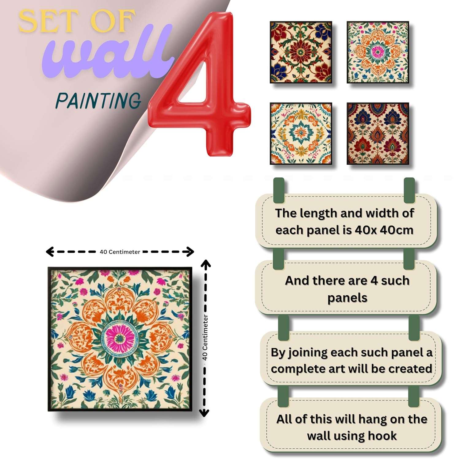 Pichwai Handmade Wall Painting - Image 4