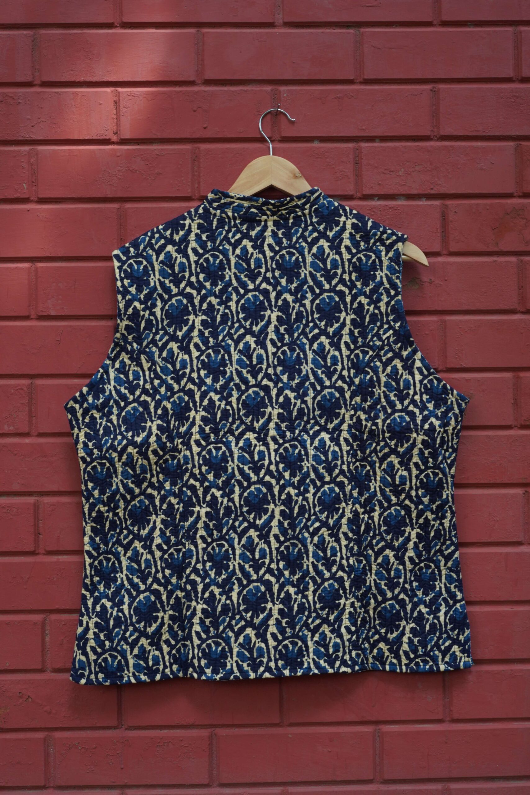 Womens Navy Blue Velvet Embroidered Jacket with Floral Design - Image 4